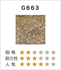 G663 価格2 耐久性3 人気4